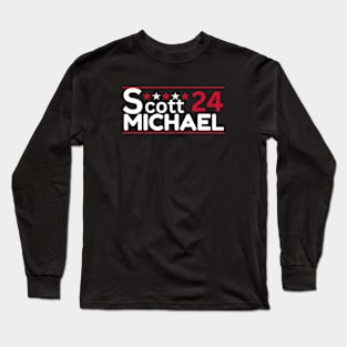 Michael Scott 2024 Election Parody Threat Level Midnight Long Sleeve T-Shirt